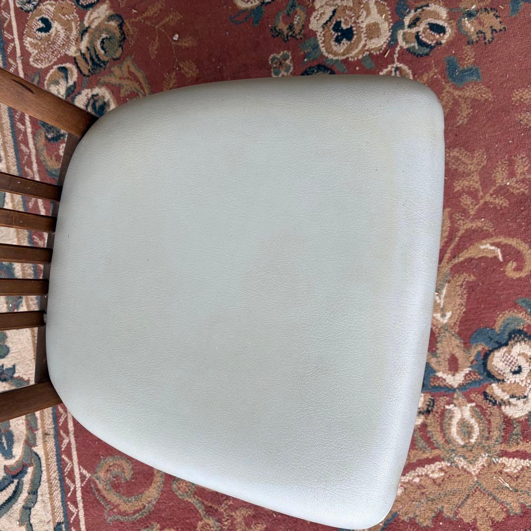 ① 昭和レトロ カリモク ダイニングチェア 木製椅子 古家具 グレー ビンテージ