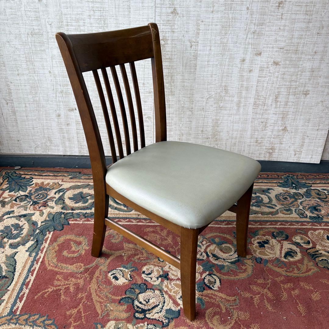 ① 昭和レトロ カリモク ダイニングチェア 木製椅子 古家具 グレー ビンテージ