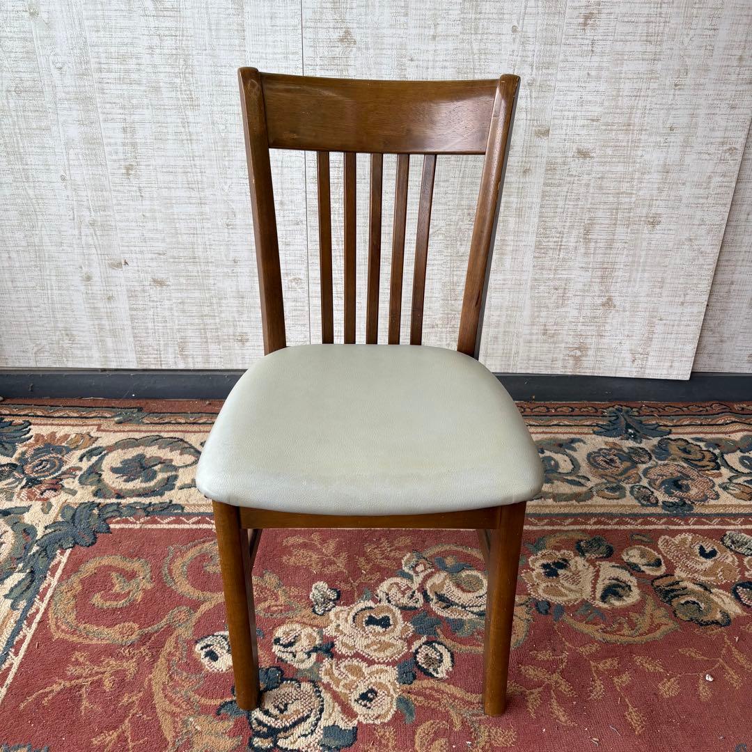 ① 昭和レトロ カリモク ダイニングチェア 木製椅子 古家具 グレー ビンテージ