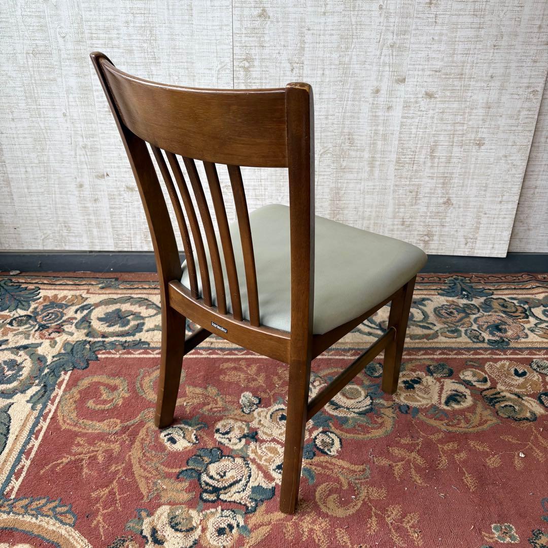 ① 昭和レトロ カリモク ダイニングチェア 木製椅子 古家具 グレー ビンテージ