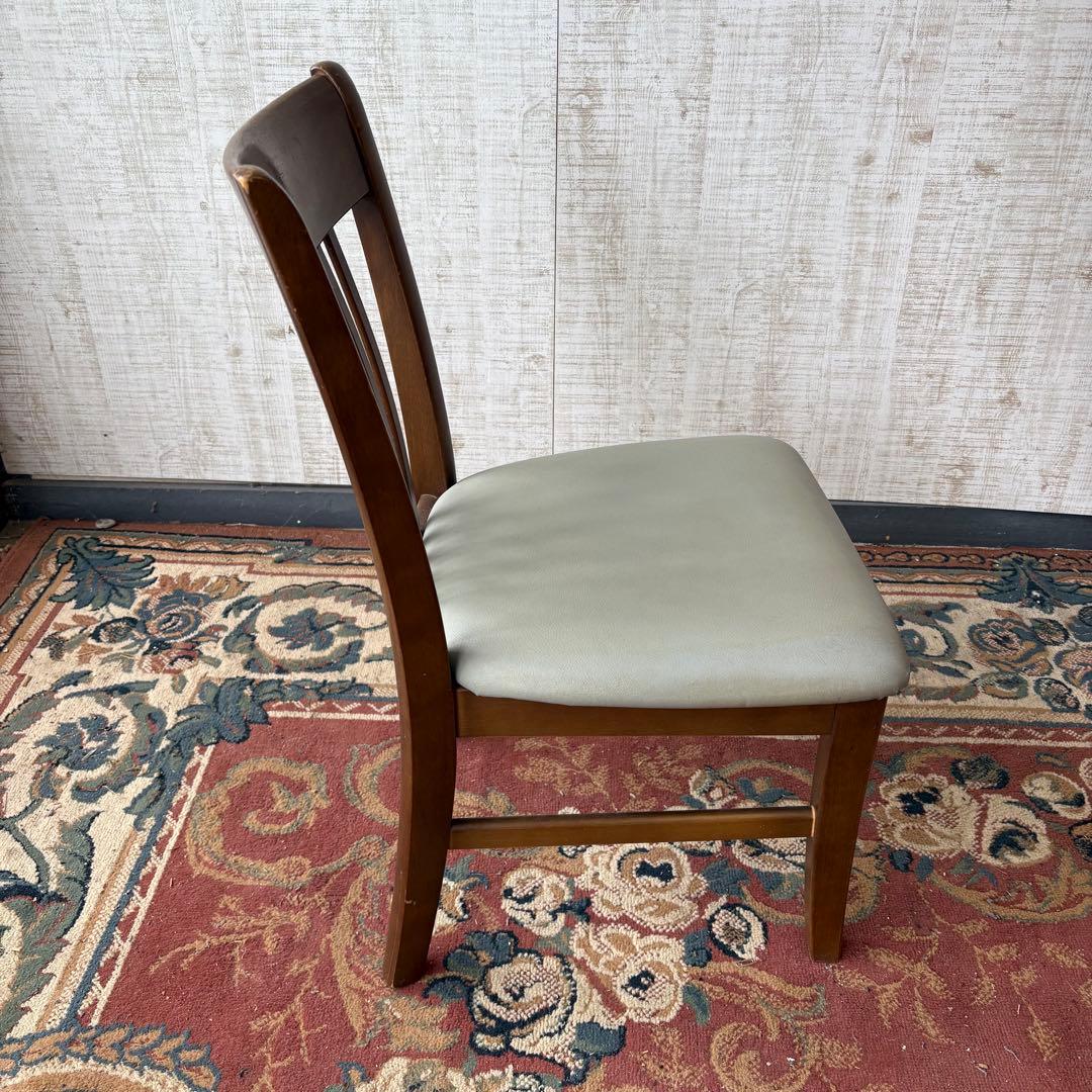 ① 昭和レトロ カリモク ダイニングチェア 木製椅子 古家具 グレー ビンテージ