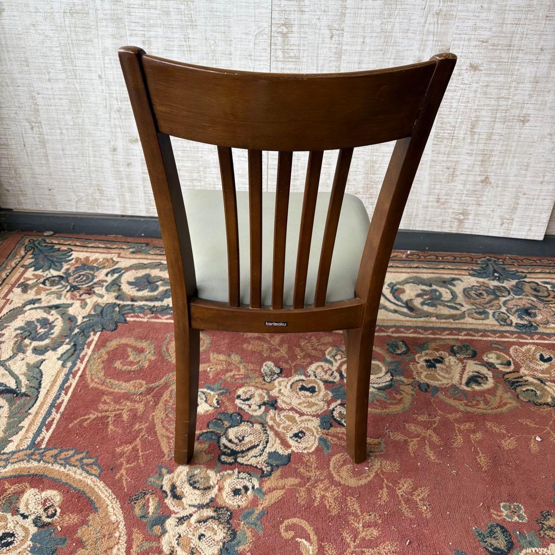 ① 昭和レトロ カリモク ダイニングチェア 木製椅子 古家具 グレー ビンテージ
