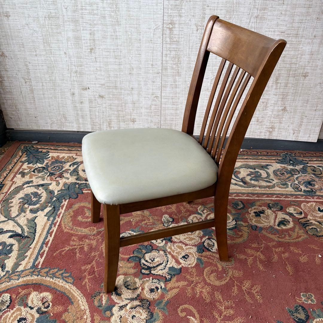 ① 昭和レトロ カリモク ダイニングチェア 木製椅子 古家具 グレー ビンテージ