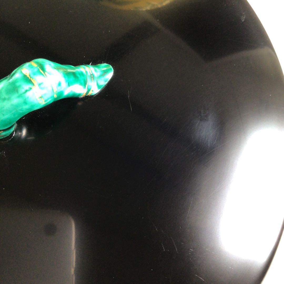 Ｐ９４８　水指　『平安　高野昭阿弥造』『黄交趾』『金彩竹之図』　共箱　茶道具