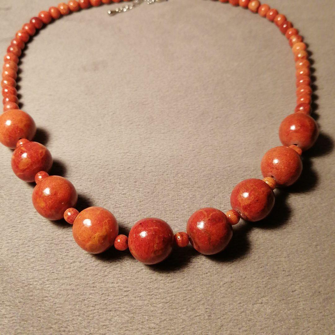 ♦イソバナ珊瑚　ネックレス♦
♦45㎝♦♦アジャスター5㎝♦