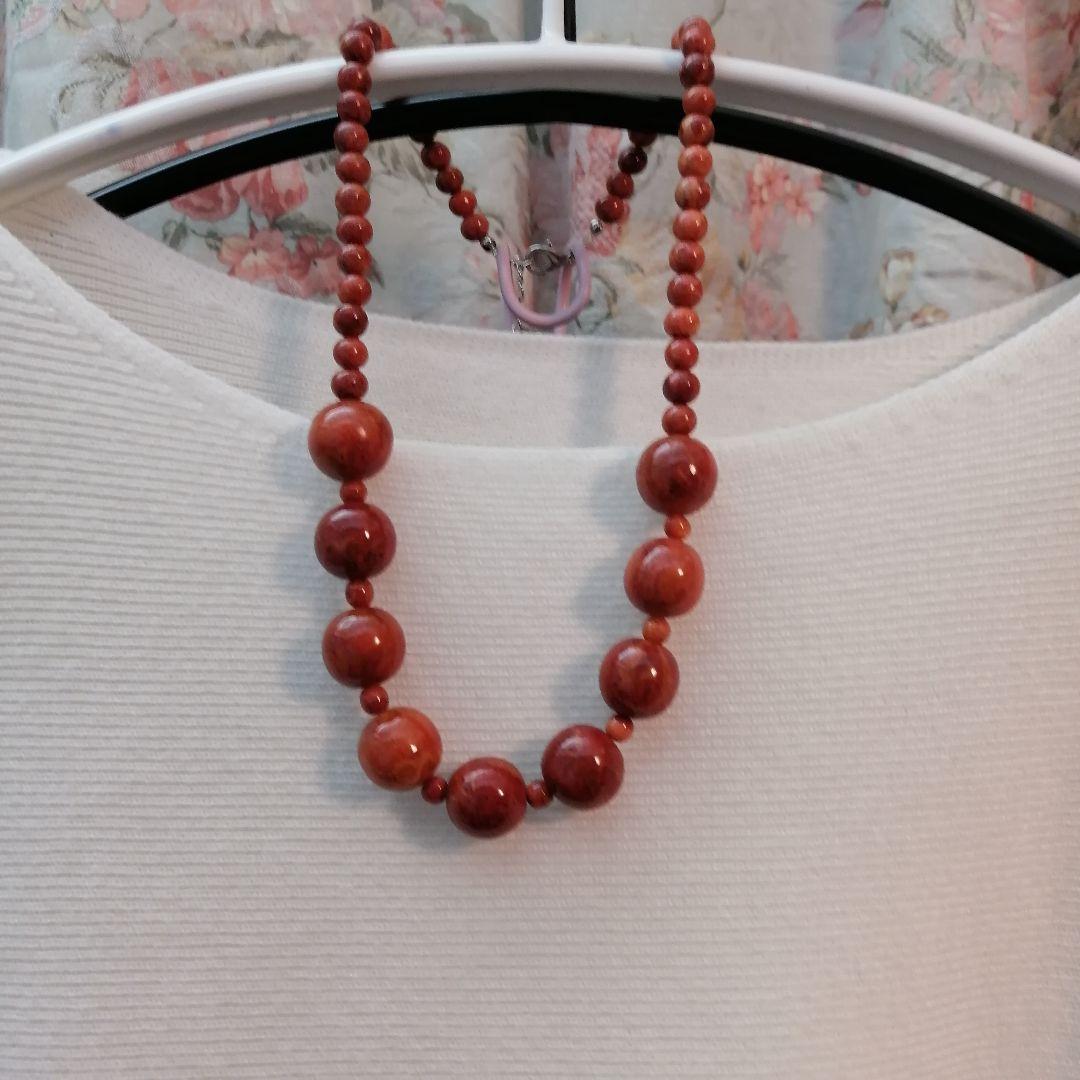 ♦イソバナ珊瑚　ネックレス♦
♦45㎝♦♦アジャスター5㎝♦