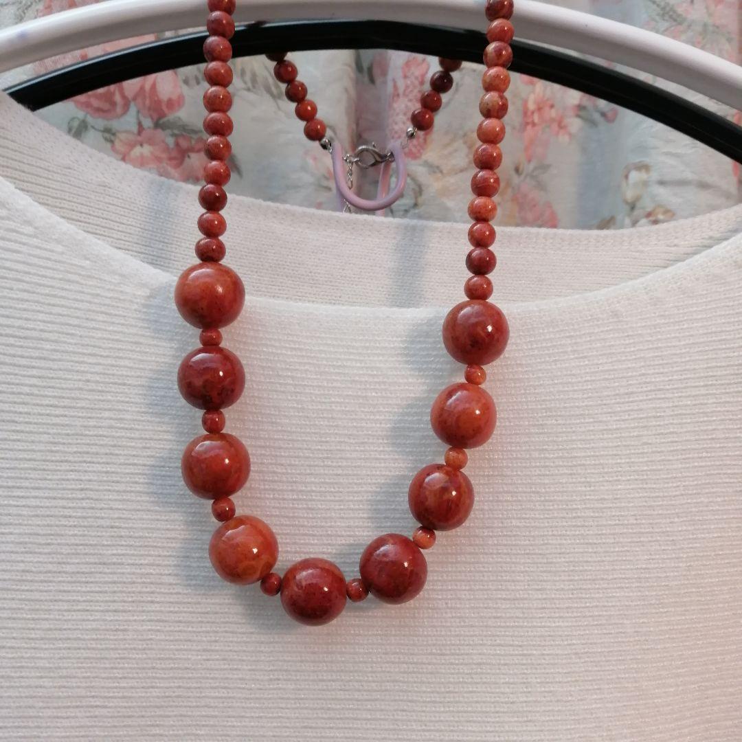 ♦イソバナ珊瑚　ネックレス♦
♦45㎝♦♦アジャスター5㎝♦