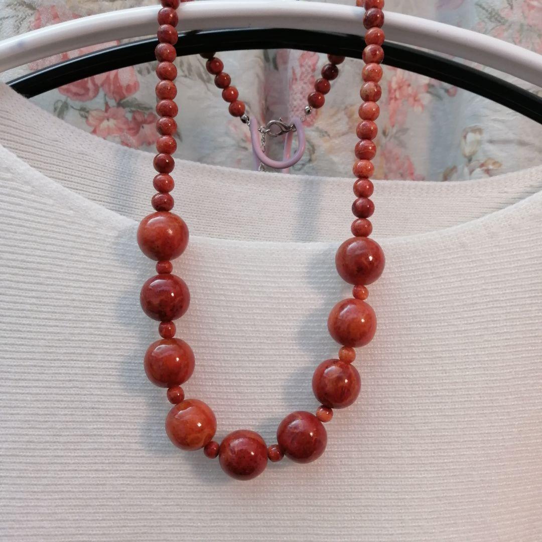 ♦イソバナ珊瑚　ネックレス♦
♦45㎝♦♦アジャスター5㎝♦