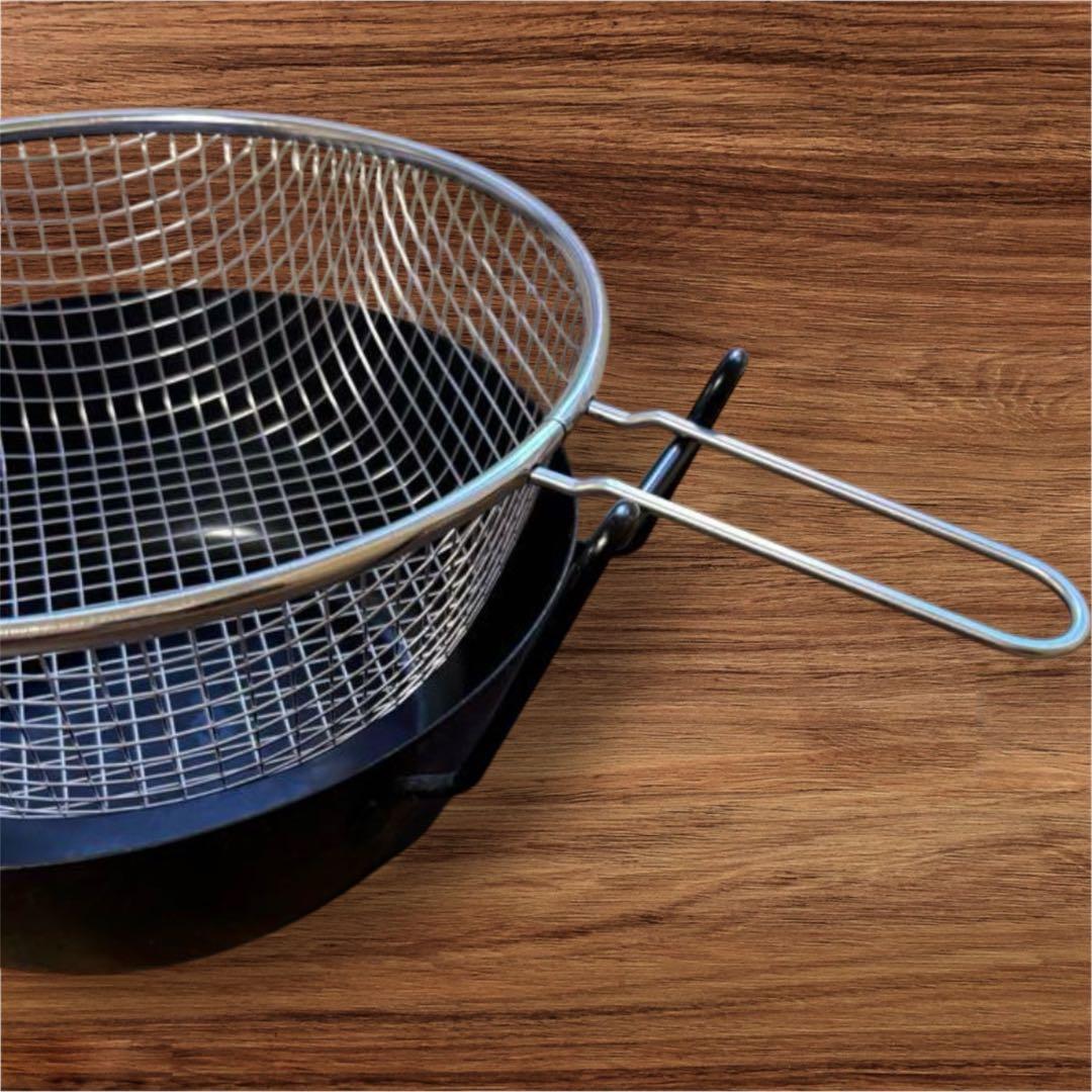 ラバーゼ 揚げ物鍋 28センチ IH可　網付き 美品！