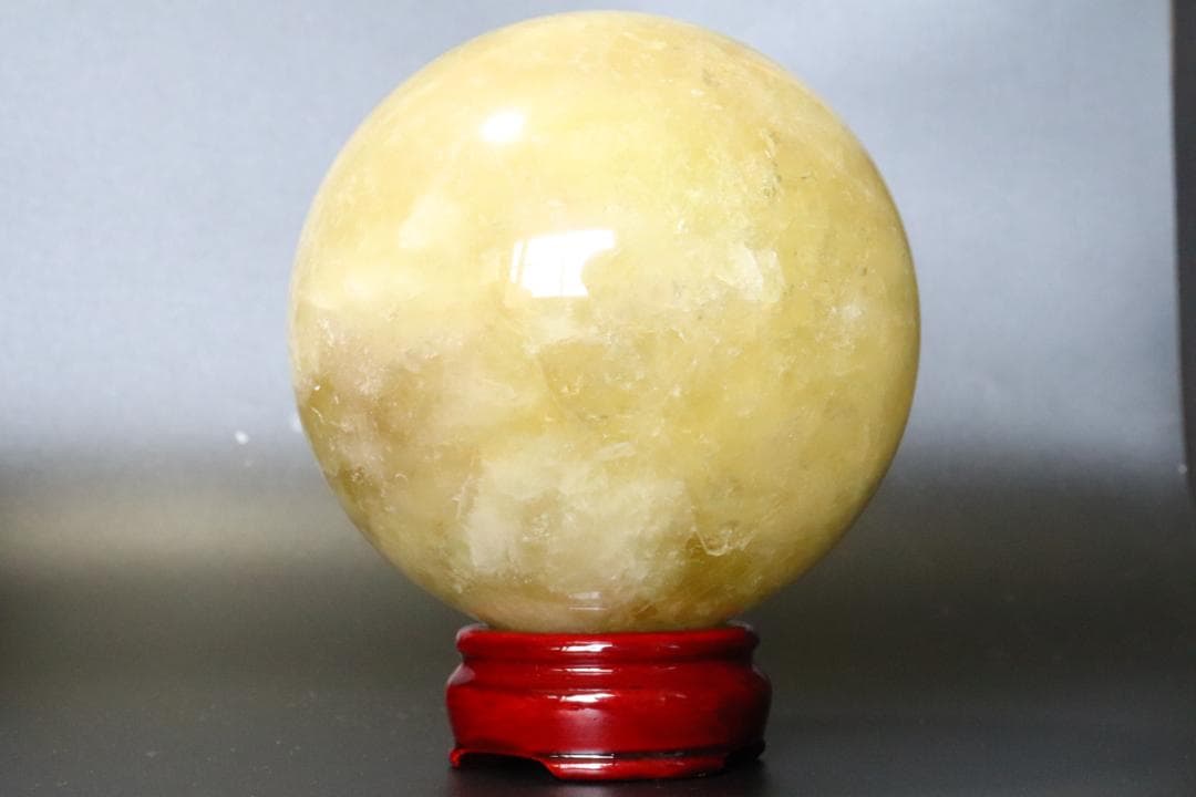 【本物保証】虹入り シトリン 水晶 丸玉 スフィア 1.6kg 天然石 送料無料