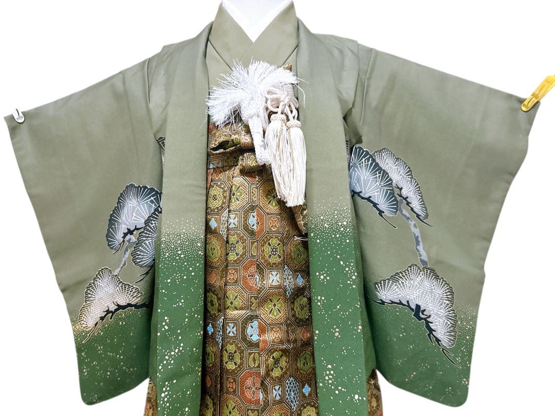 3歳用フルセット♡七五三　男の子　一式　緑系　抹茶色