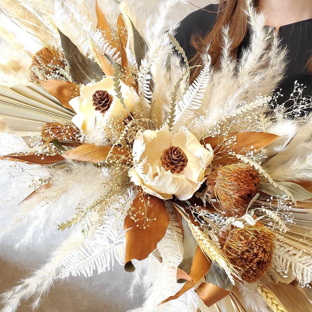 特大 横長スワッグ パンパスグラス インテリア ドライフラワー