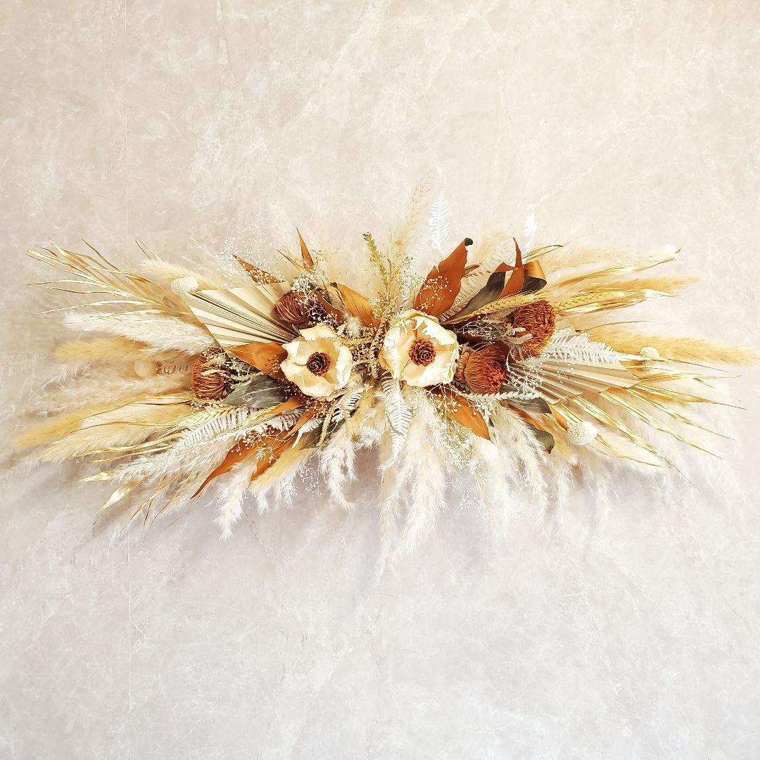 特大 横長スワッグ パンパスグラス インテリア ドライフラワー