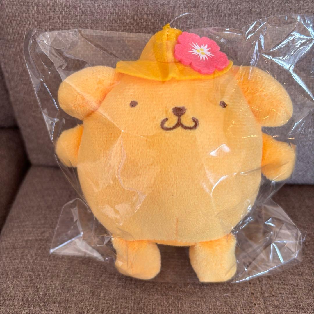 沖縄限定 日焼け サンリオ ポムポムプリン ぬいぐるみ ボールチェーン