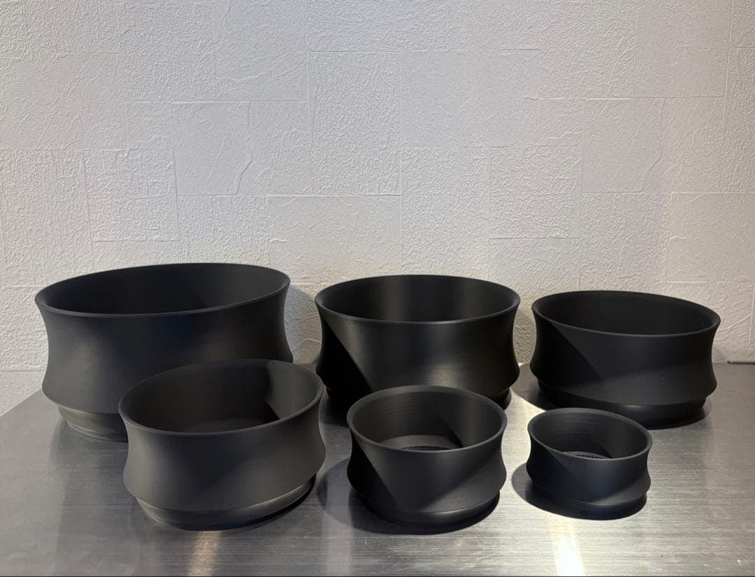 CURVE 01 （Matte Black） 作家鉢 6点セット