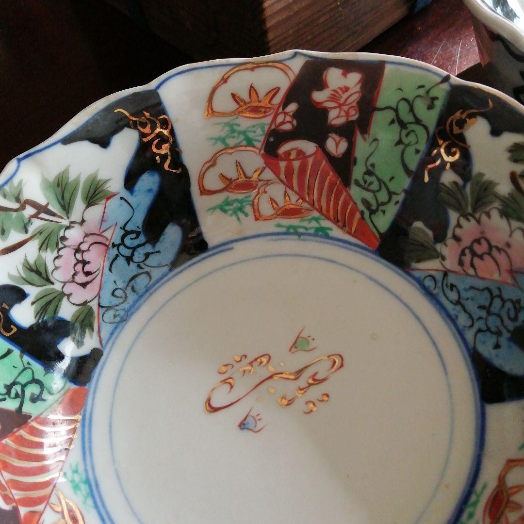 伊万里　金彩錦中鉢　5客　18cm　幕末～明治期