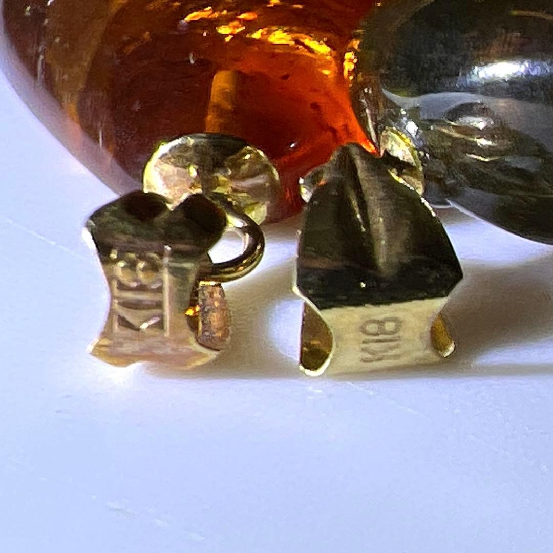 K18刻印　琥珀ネックレストップ　6.0g 東Y8-0210☆2F