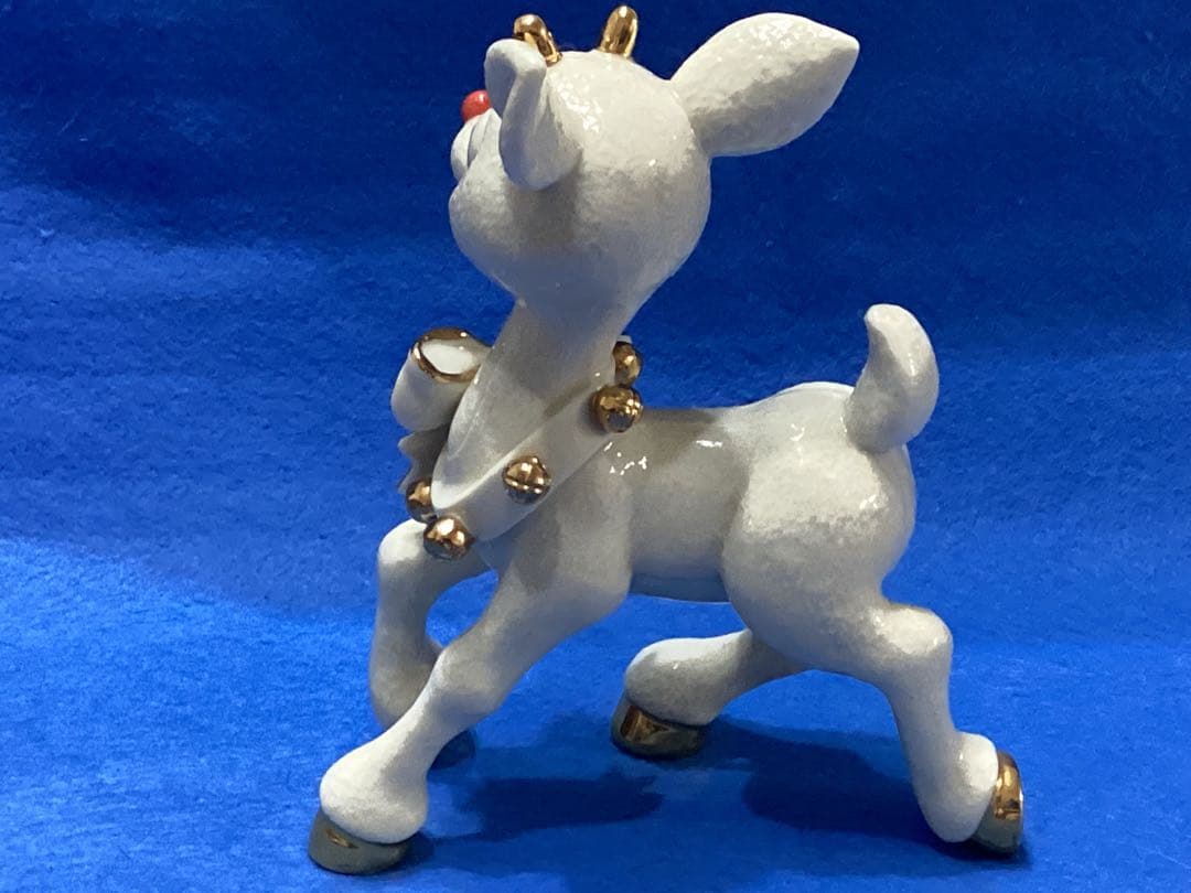 レノックス　ルドルフ　フィギュリン　赤鼻のトナカイ陶器製置物2点まとめ売り