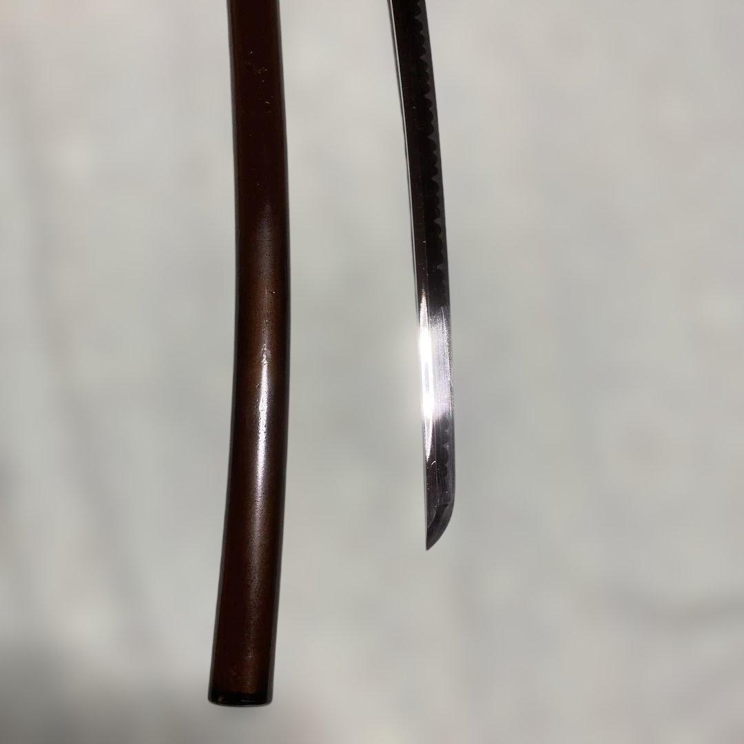 模造刀 濃緑柄 角松透し楕円鍔 茶鞘 - メルカリ