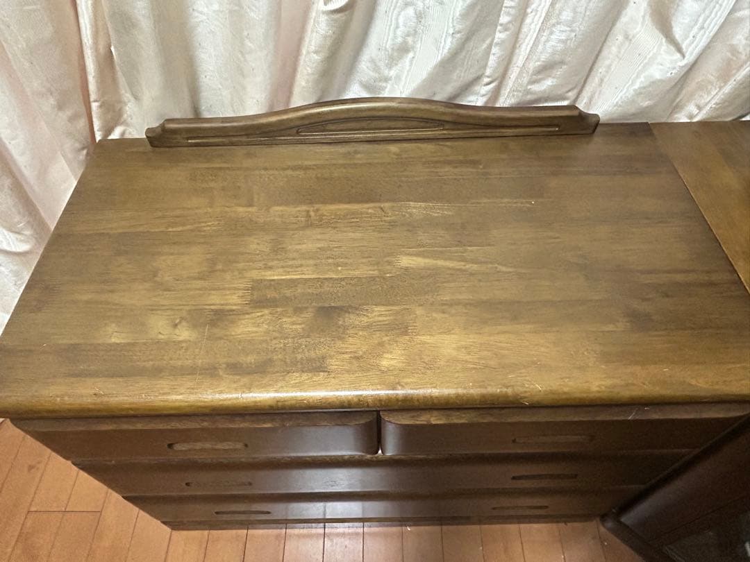 高級コーナーキャビネットダークブラウン4点セット