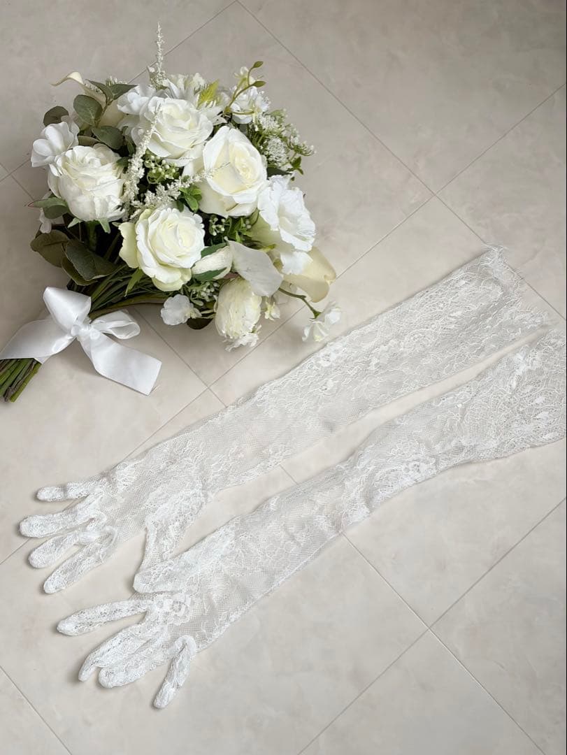 アーティフィシャルフラワー ブーケ ブートニア グローブ 3点セット