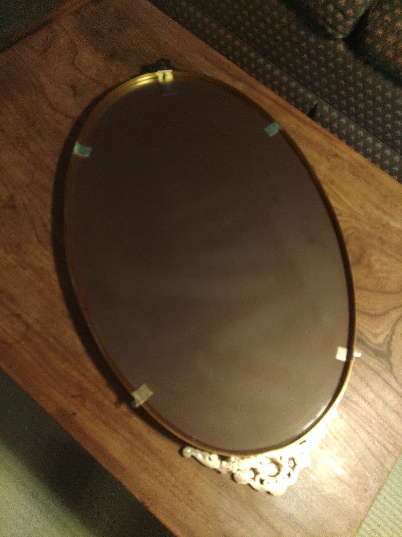 ウォールミラー　オーバルミラー　鏡　壁掛け　レトロ　アンティーク　ヴィンテージ