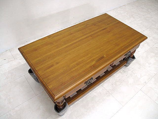 【未使用品】スペイン DANVES パイン材センターテーブル リビングテーブル