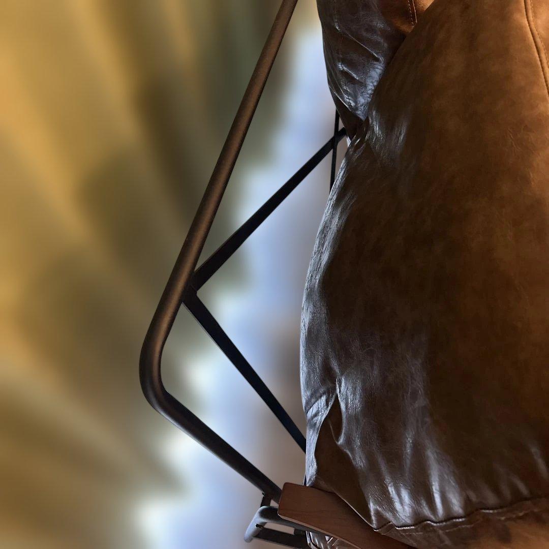 ブラウン 合成皮革 2人掛けソファ