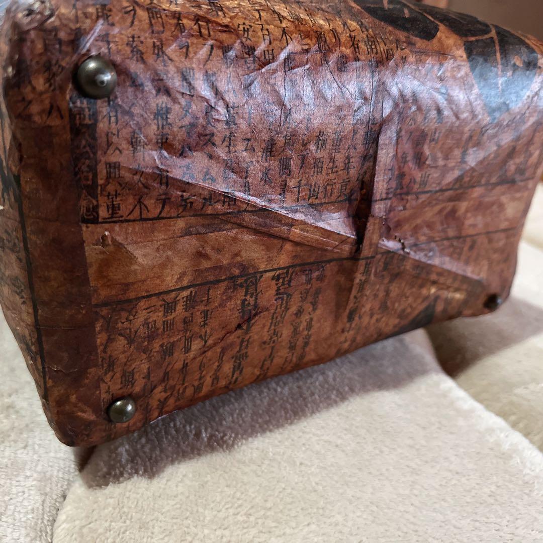 一閑張り椿柄　底鋲付きおしゃれハンドル