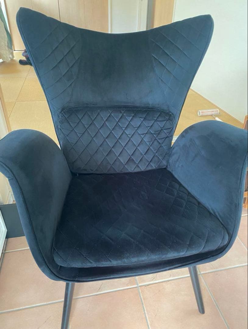 【美品】KARE / カレ｜チューダー　ベルベッドソファ｜一人掛け