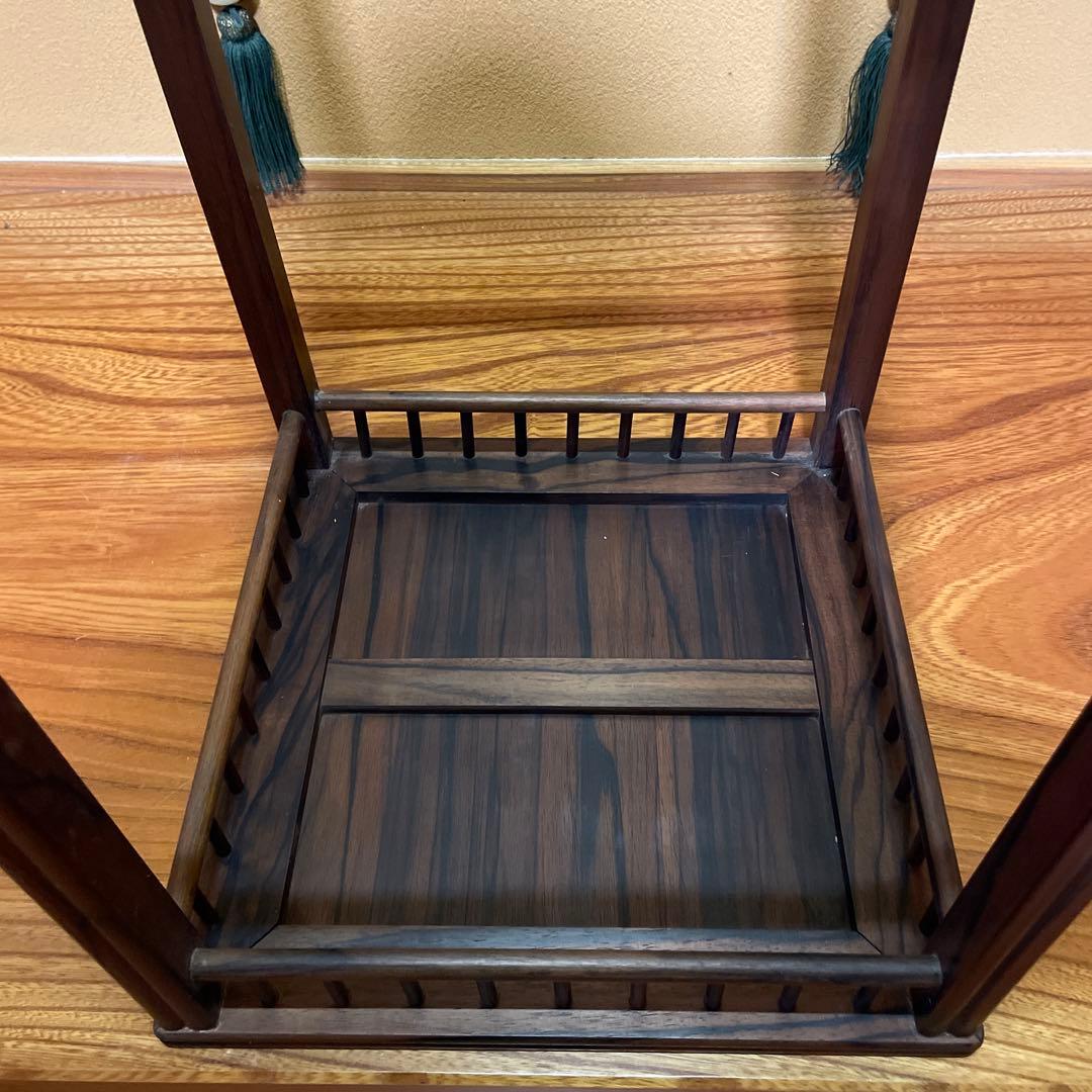 【唐木】懸崖1.1尺 盆栽台 黒檀 ビンテージ品 高卓(こうしょく)【訳あり品】