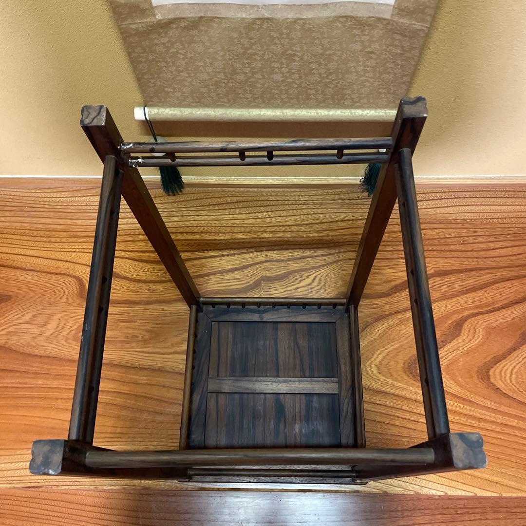 【唐木】懸崖1.1尺 盆栽台 黒檀 ビンテージ品 高卓(こうしょく)【訳あり品】