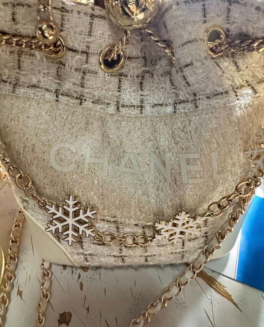 希少　レア　非売品 CHANEL ノベルティ ネイビー ツイード バケットバッグ