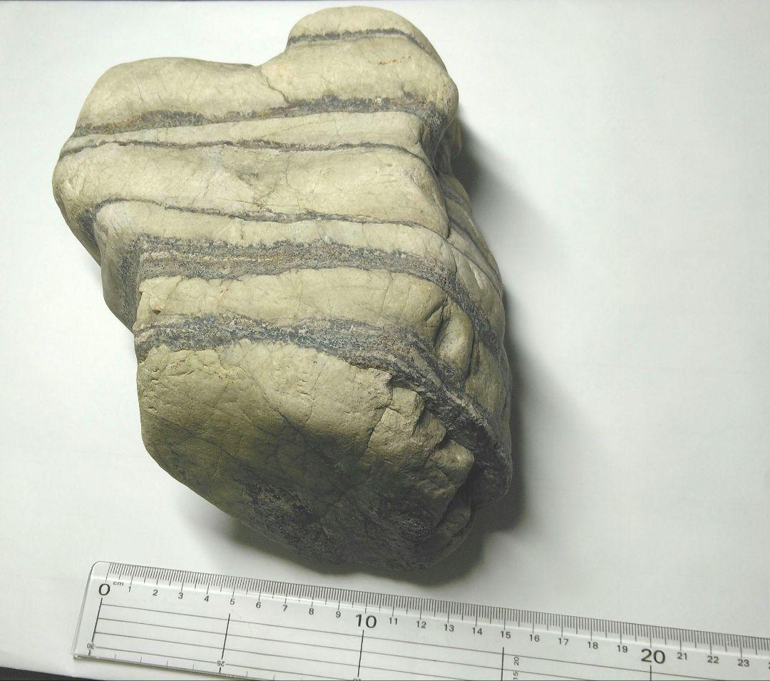 存在感抜群！天然 虎石風 飾り石 4.6kg｜縞模様 美石・鑑賞石・置物