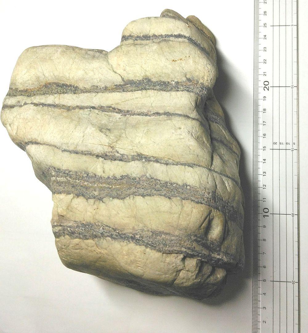 存在感抜群！天然 虎石風 飾り石 4.6kg｜縞模様 美石・鑑賞石・置物