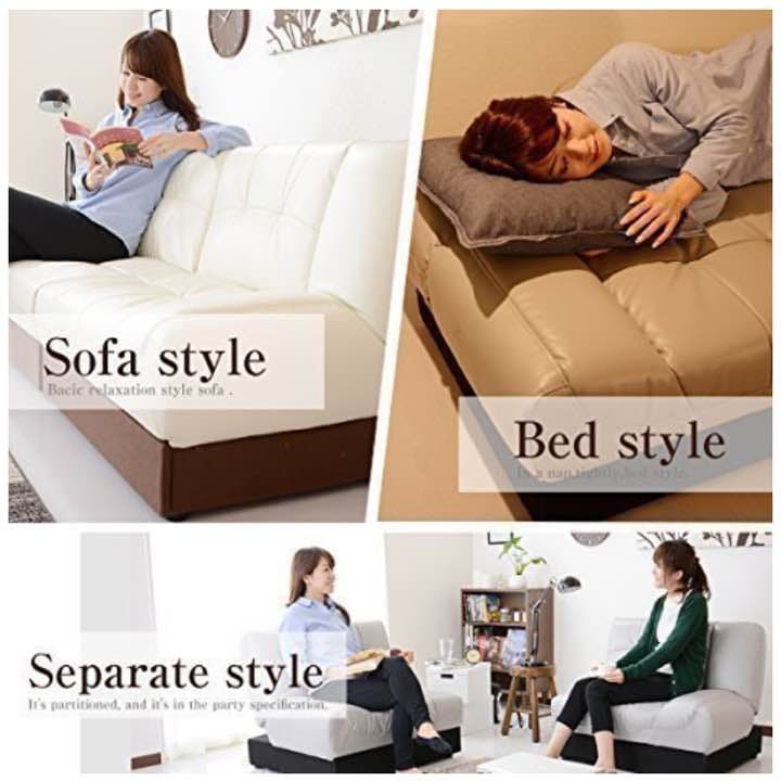 【送料無料】収納付き☆リクライニングソファーベッド☆