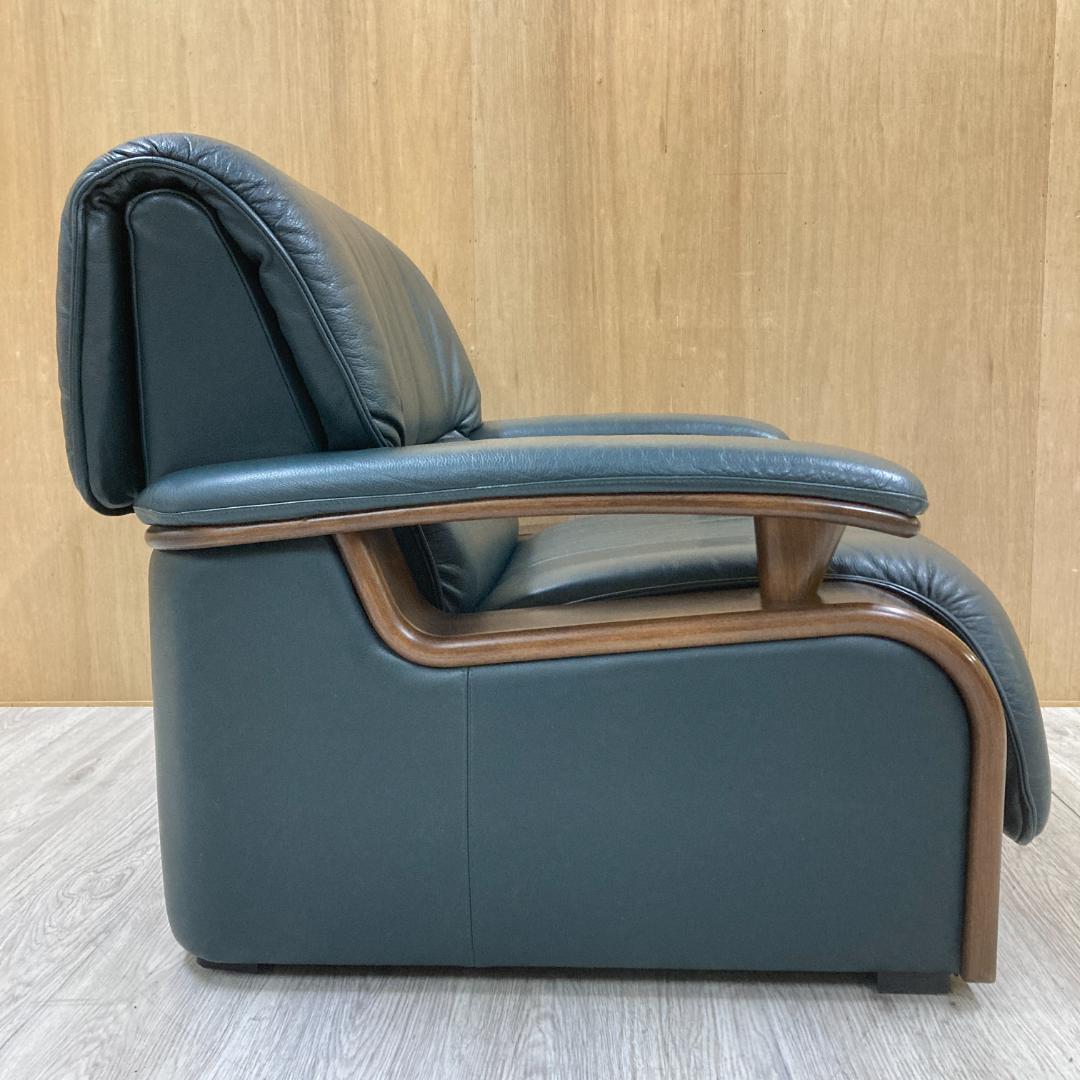 冨士ファニチア　FUJI FURNITURE　総革　1人掛けソファ B