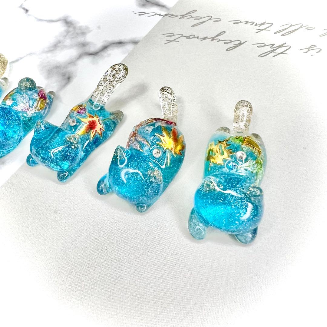 秋夜　紅葉　金魚　猫　5個セット