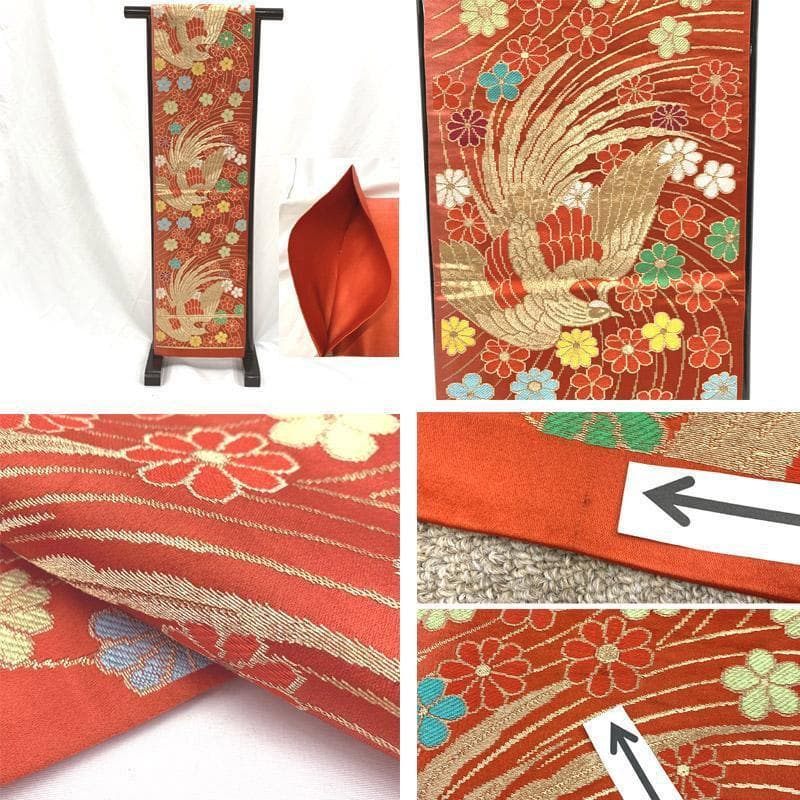 505ag19■七五三 七歳 女児 着物&袋帯&長襦袢 蝶 金彩■美品