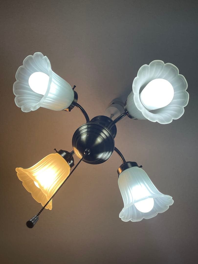 フラワー型シェード 4灯シーリングライト