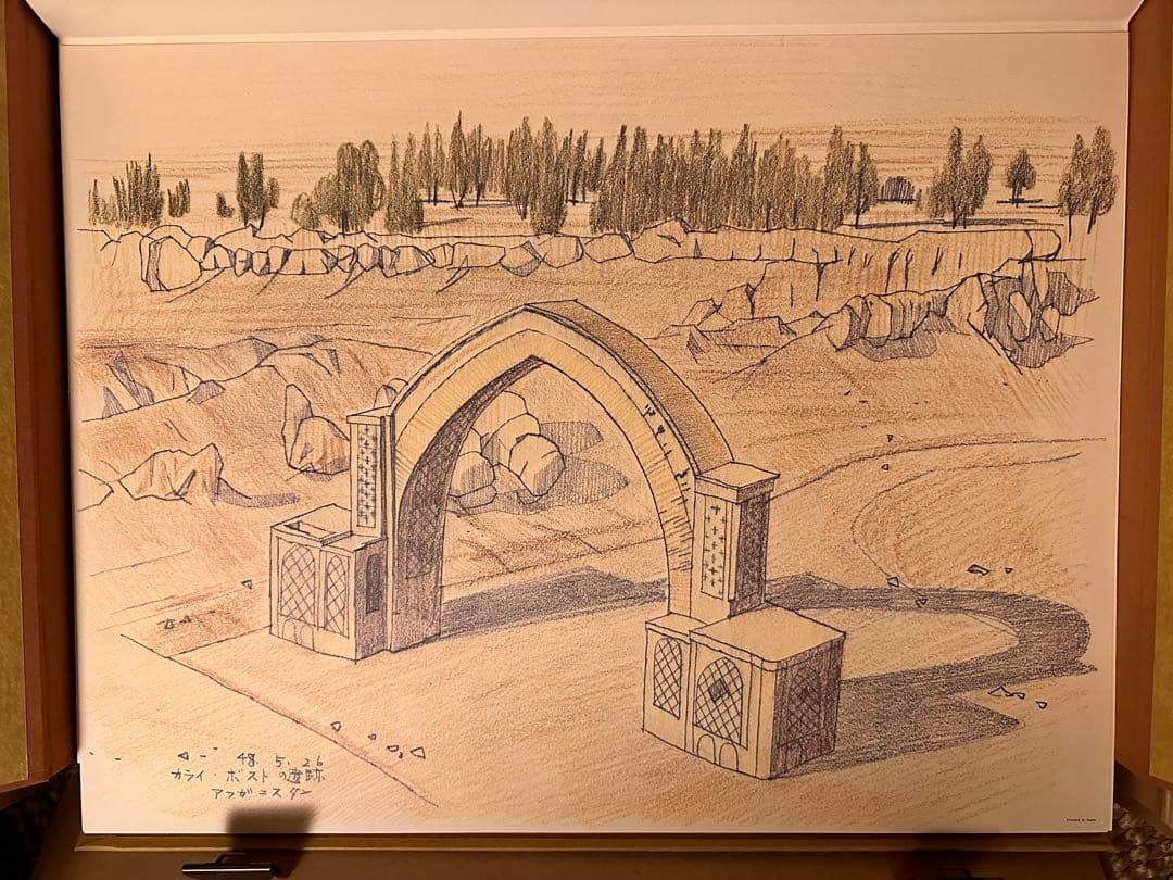 平山郁夫素描集 「わがシルクロード」 大型本 オフセット図版30点＋別冊