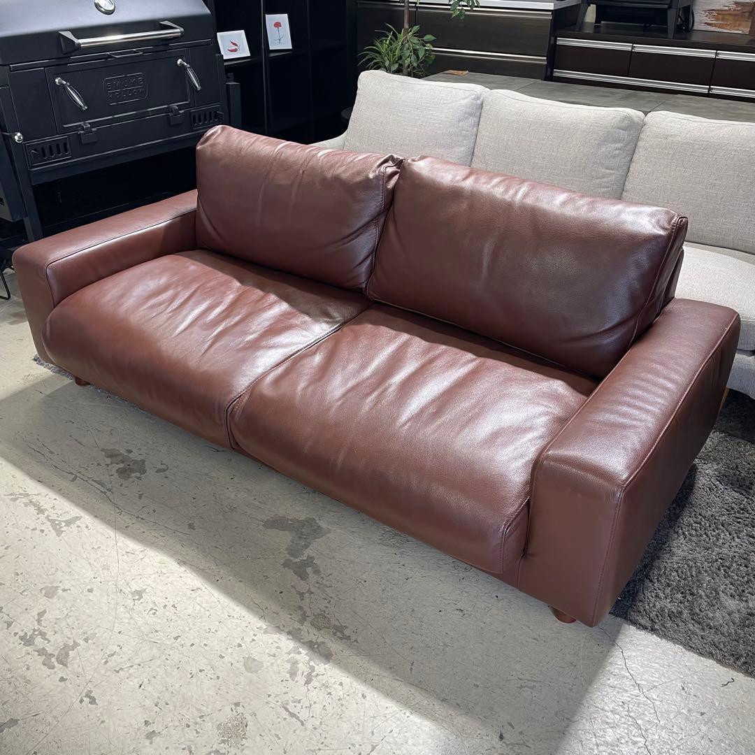 MUJI 無印良品⭐️革張り フェザー　2.5シーターソファー