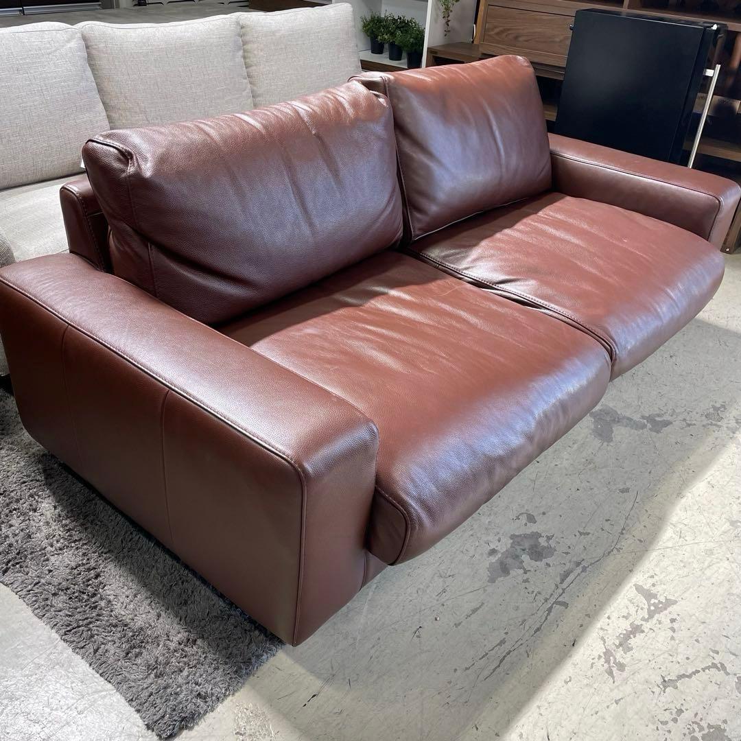 MUJI 無印良品⭐️革張り フェザー　2.5シーターソファー