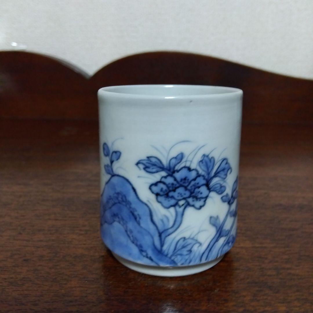 古伊万里　　覗き猪口　岩に牡丹、柳　５個　　23000円→20000円