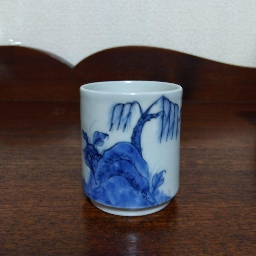 古伊万里　　覗き猪口　岩に牡丹、柳　５個　　23000円→20000円