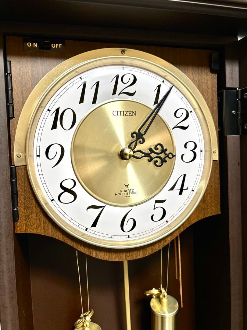 【動作品】CITIZEN 柱時計 4MJ741 HOUR STRIKE クオーツ