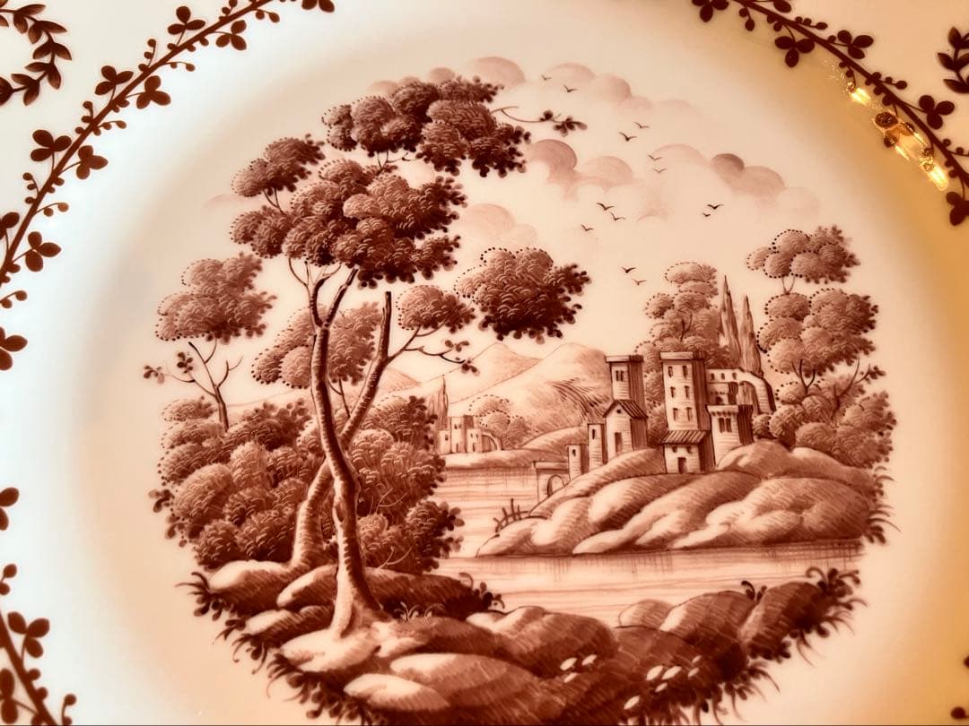 ジノリPaesaggiシリーズdipinto a mano 21.5デザート皿