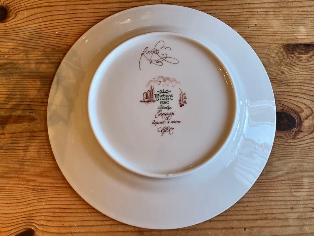 ジノリPaesaggiシリーズdipinto a mano 21.5デザート皿