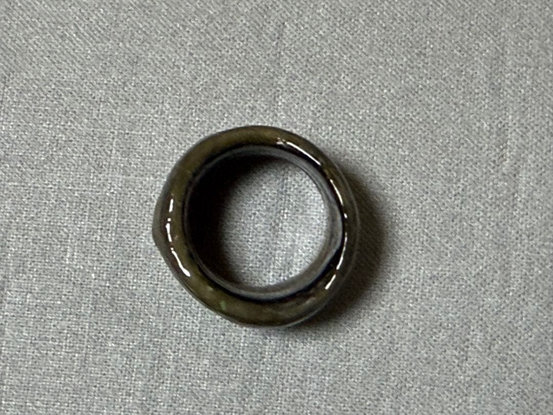 ナガスクジラ鯨髭×螺鈿リング（5〜6号）／重厚ワイドタイプ　レア　和風