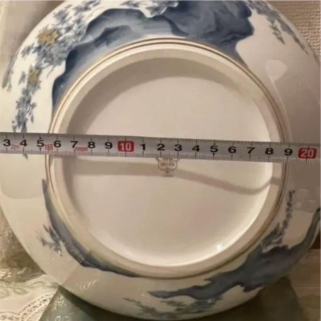 皇室御用達 大倉陶園 老松花生 松金彩